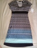 Axcess (a Liz Clairborne company) Black/White Empire Waist Knee Length Dress - Size M - NWT