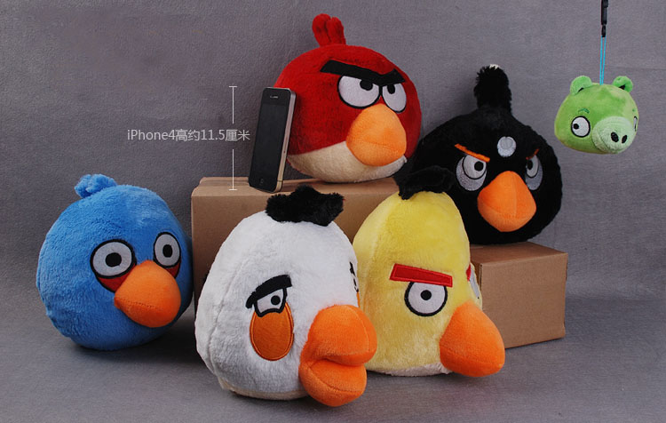 Medium Full set of 5 style angry birds plush doll