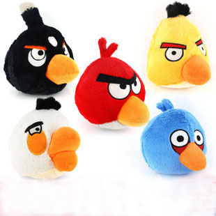 Medium Full set of 5 style angry birds plush doll