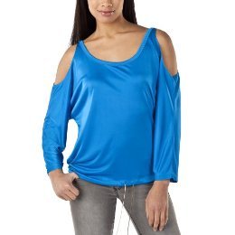 NWT JEAN PAUL GAULTIER Target SHOULDER BARING TOP Blouse BLUE XL