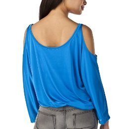 NWT JEAN PAUL GAULTIER Target SHOULDER BARING TOP Blouse BLUE XL