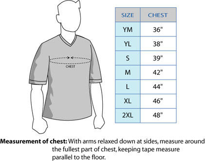 jersey size chart