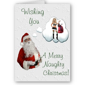 Naughty Santa Naugty Christmas card