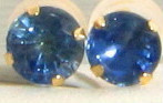 VERY NICE Estate 1.25ct Natural Blue Sapphire 14k Gold Earrings!!