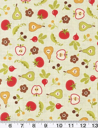 Farm Fresh Floral on Quilting Quilt Fabric Farm Fresh Baby Fruit Veggie Floral Teal New