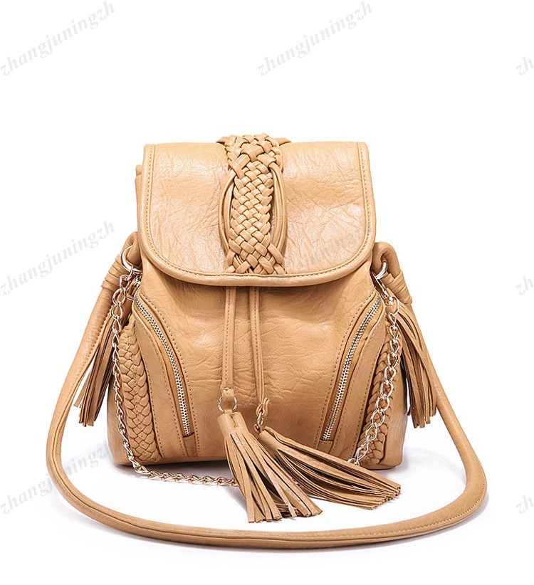 Faux Leather Purse Shoulder Messenger Crossbody Drawstring Bag Tassel Woven New