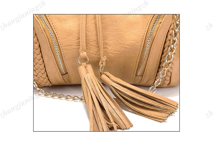 Faux Leather Purse Shoulder Messenger Crossbody Drawstring Bag Tassel Woven New