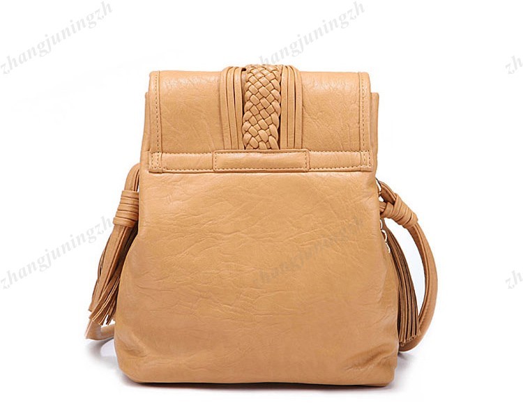 Faux Leather Purse Shoulder Messenger Crossbody Drawstring Bag Tassel Woven New