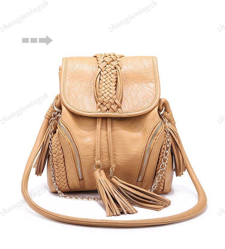 Faux Leather Purse Shoulder Messenger Crossbody Drawstring Bag Tassel Woven New