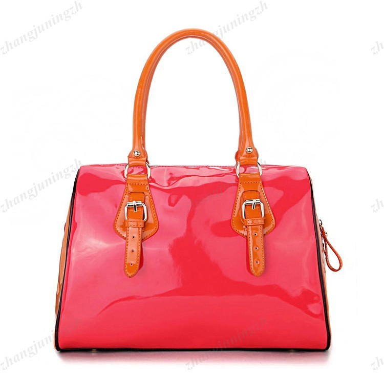 Faux Patent Leather Purse Satchel Tote Shoulder Bag Handbag Colorful Fashion New