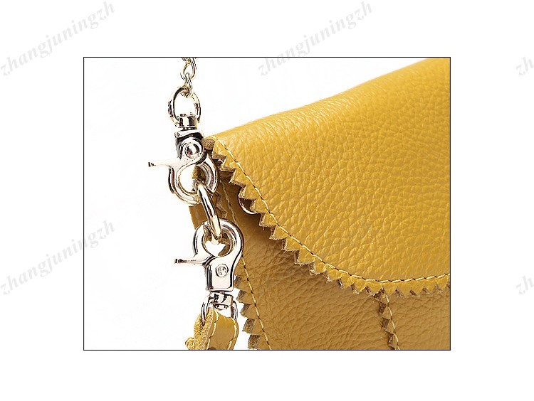 Real Genuine Leather Purse Shoulder Clutch Baguette Wristlet Hand Bag Chain New