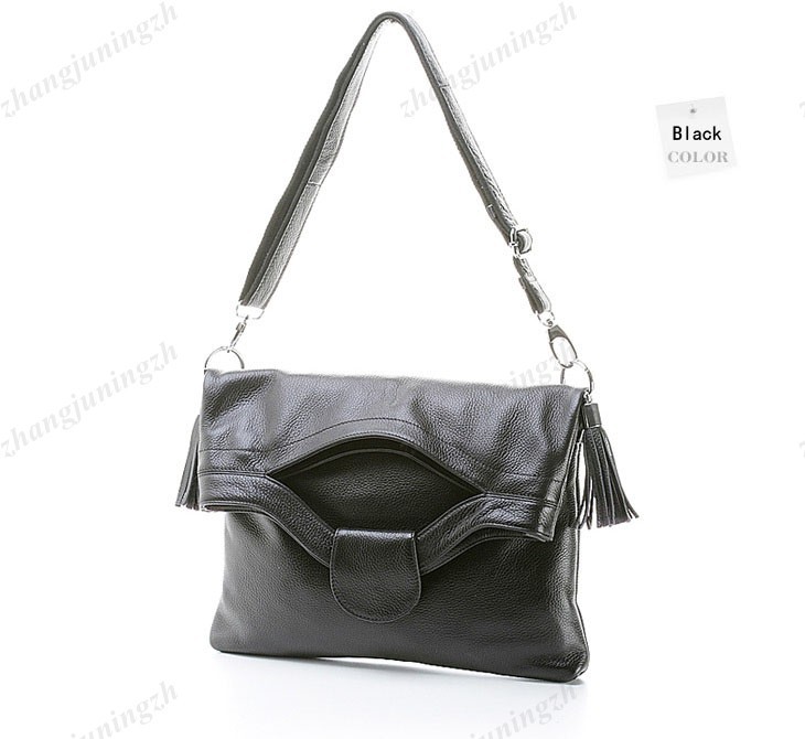 Real Genuine Leather Purse Shoulder Messenger Hand Bag Large Tote Hobo Tassel