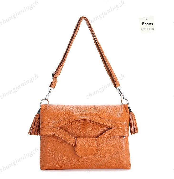 Real Genuine Leather Purse Shoulder Messenger Hand Bag Large Tote Hobo Tassel