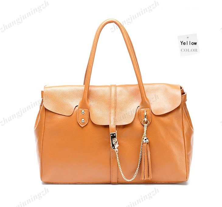 Real Genuine Leather Purse Satchel Shoulder Bag Handbag Tote Tassel Chain Women