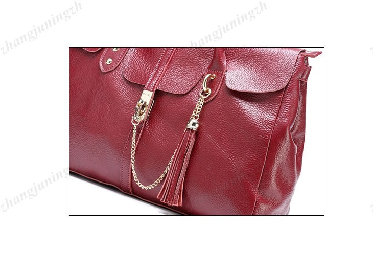 Real Genuine Leather Purse Satchel Shoulder Bag Handbag Tote Tassel Chain Women