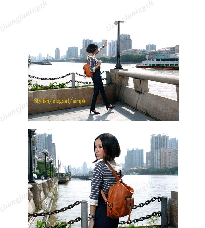 Genuine Leather Backpack Purse Shoulder Messenger Sling Hand Bag Hobo 3Way Women