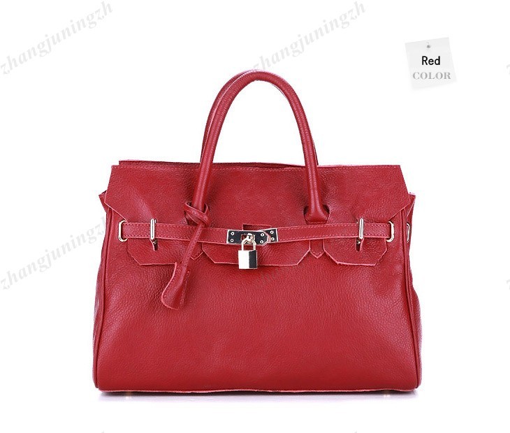 Real Genuine Leather Purse Shoulder Bag Handbag Tote Briefcase Lock Women Office