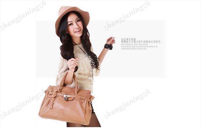 Real Genuine Leather Purse Shoulder Bag Handbag Tote Briefcase Lock Women Office