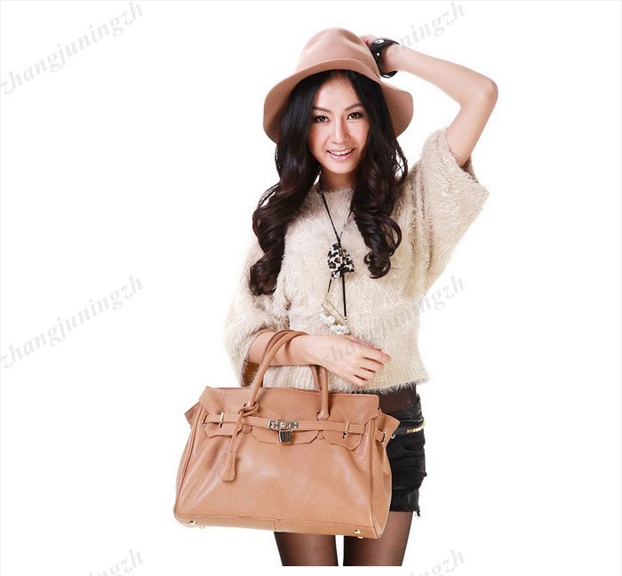 Real Genuine Leather Purse Shoulder Bag Handbag Tote Briefcase Lock Women Office