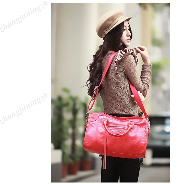 Real Genuine Leather Purse Satchel Shoulder Hand Bag Tote Letters Fashion Women