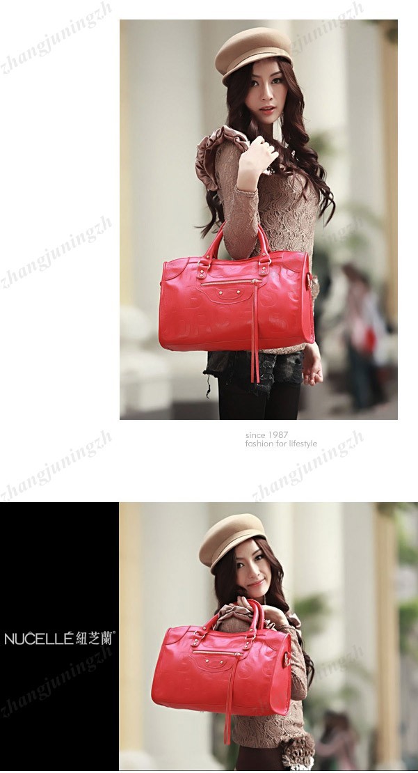 Real Genuine Leather Purse Satchel Shoulder Hand Bag Tote Letters Fashion Women