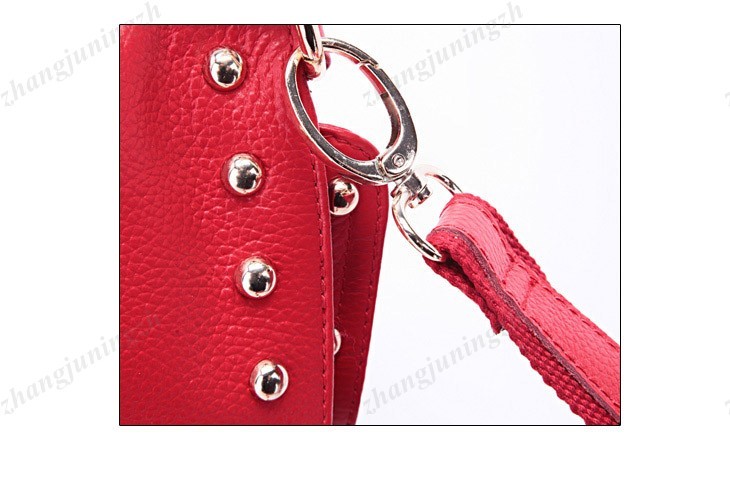 Genuine Leather Purse Shoulder Hand Bag Satchel Rivet Chain Plum Flower Lock New