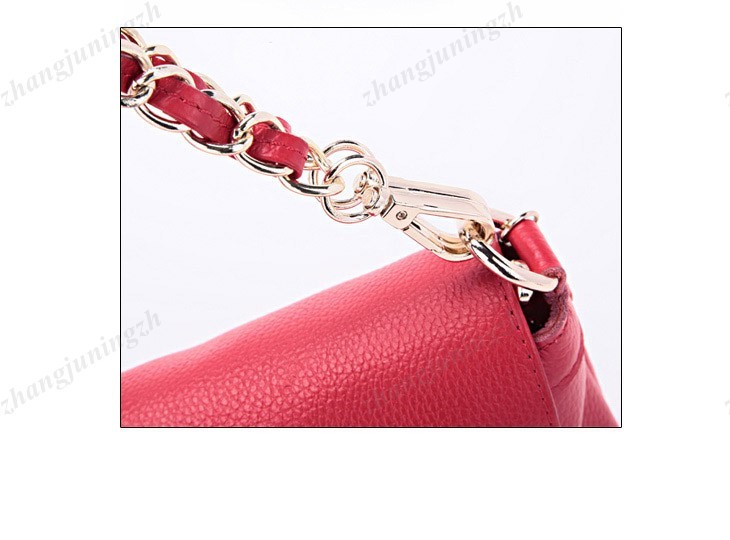 Real Genuine Leather Purse Shoulder Baguette Evening Hand Bag Chain Tassel Women