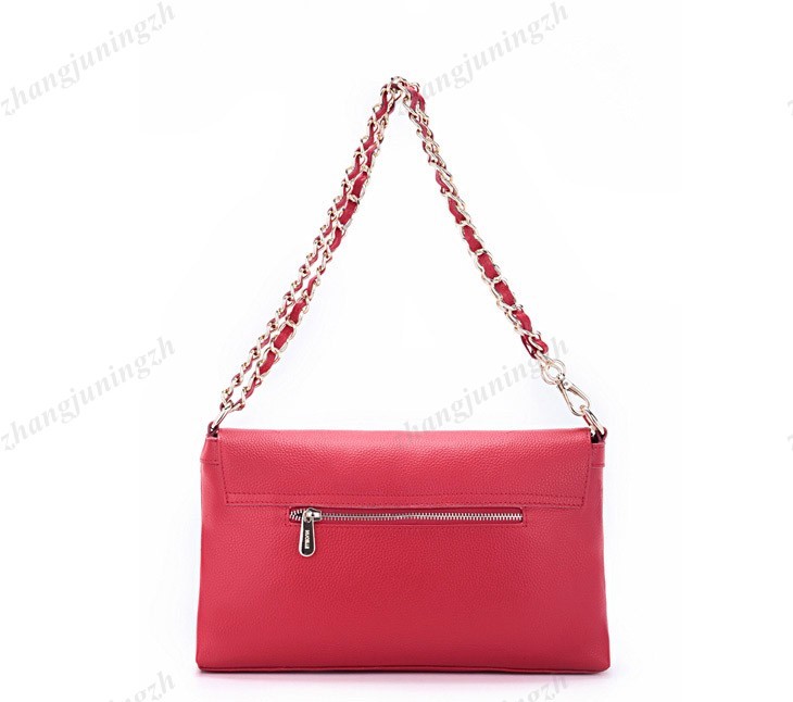 Real Genuine Leather Purse Shoulder Baguette Evening Hand Bag Chain Tassel Women