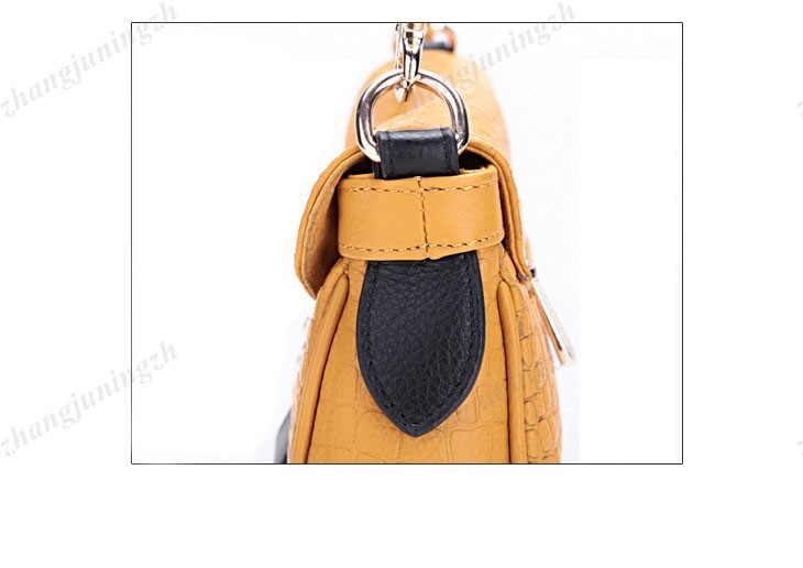 Real Genuine Leather Purse Shoulder Baguette Hand Bag Satchel Chain Stone Lock