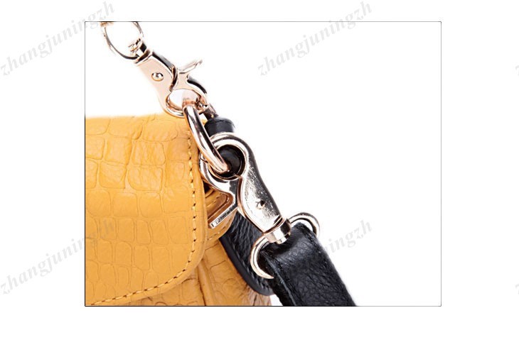 Real Genuine Leather Purse Shoulder Baguette Hand Bag Satchel Chain Stone Lock