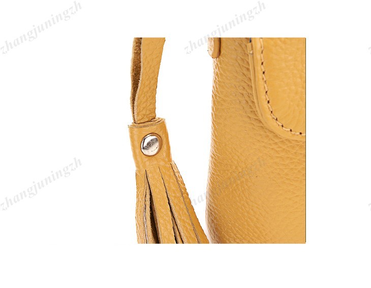 Genuine Leather Purse Shoulder Baguette Hand Bag Clutch Pouchette Chain Tassel