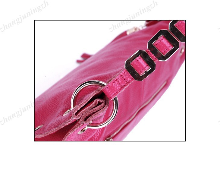 Real Genuine Leather Purse Shoulder Bag Handbag Tote Metallic Chain Tassel Grommet Women Lady Fashion New