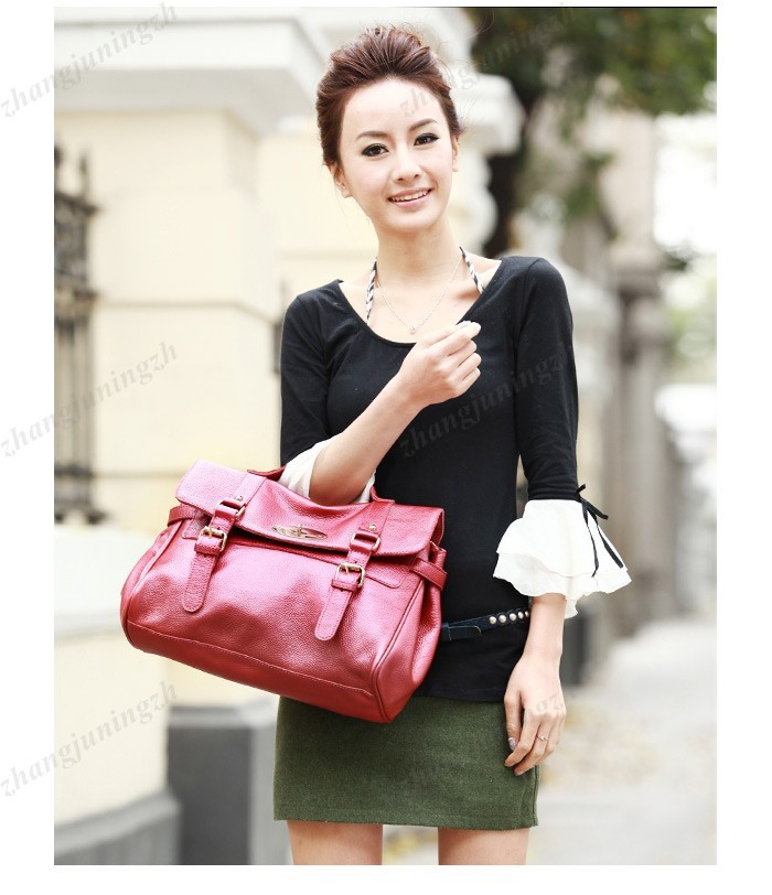 Real Genuine Leather Purse Satchel Shoulder Hand Bag Briefcase Messenger Women