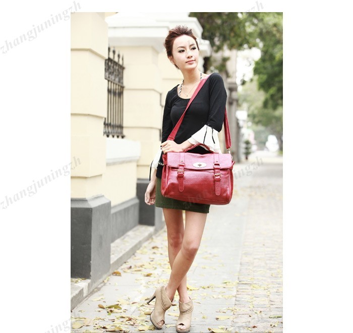 Real Genuine Leather Purse Satchel Shoulder Hand Bag Briefcase Messenger Women