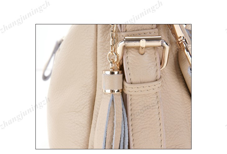 Real Genuine Leather Messenger Crossbody Shoulder Baguette Hand Bag Chain Tassel