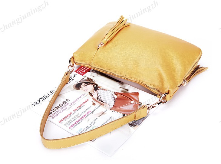 Real Genuine Leather Purse Shoulder Messenger Hand Bag Tassel Women Fashion New 