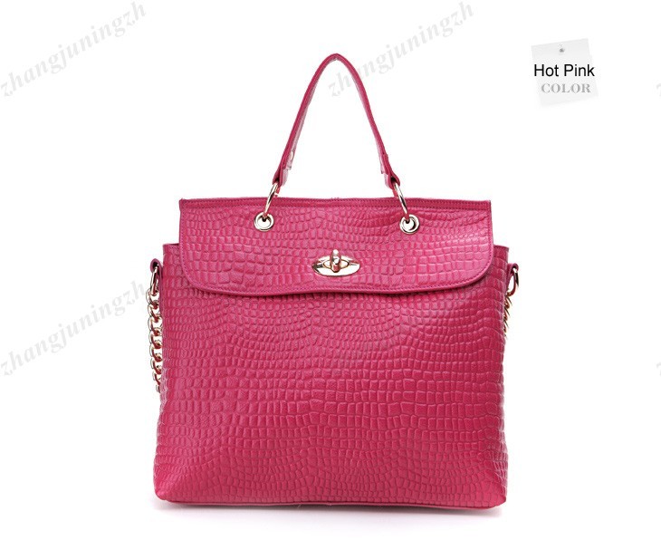 Real Genuine Leather Purse Satchel Shoulder Bag Handbag Large Tote Chain Stone New Women Fashion