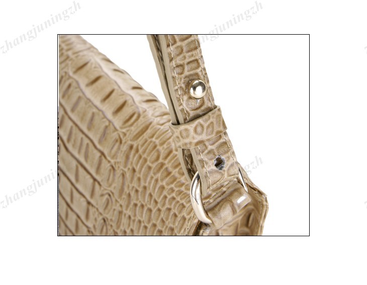 Real Genuine Leather Purse Shoulder Clutch Baguette Hand Bag Lock Crocodile New