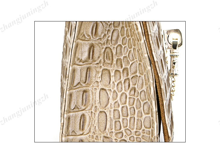 Real Genuine Leather Purse Shoulder Clutch Baguette Hand Bag Lock Crocodile New