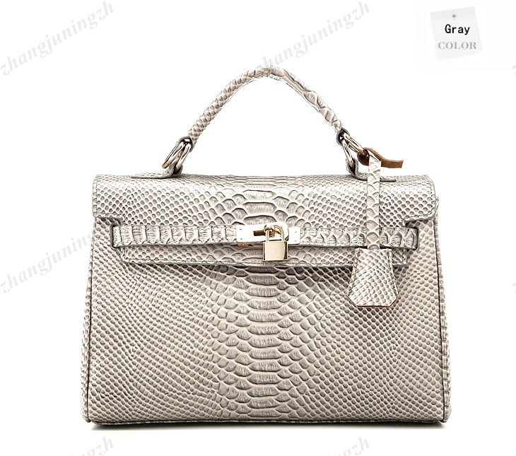 Real Genuine Leather Satchel Shoulder Hand Bag Tote Briefcase Snakeskin Lock New