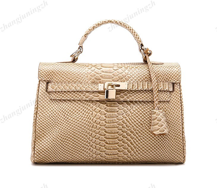 Real Genuine Leather Satchel Shoulder Hand Bag Tote Briefcase Snakeskin Lock New