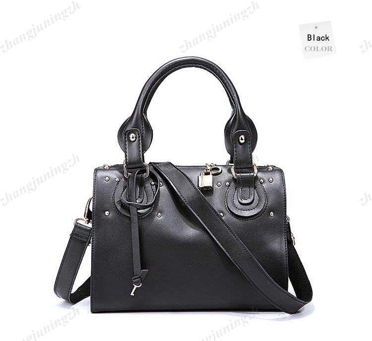 Real Genuine Leather Purse Shoulder Bag Handbag Lock Rivet Box Fashion Women New