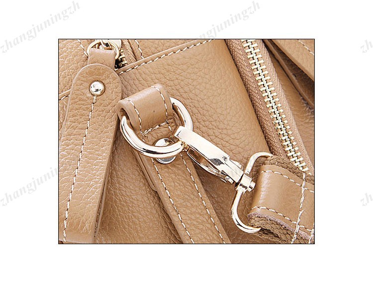 Real Genuine Leather Purse Shoulder Bag Handbag Satchel Bowling Style Twist Lock