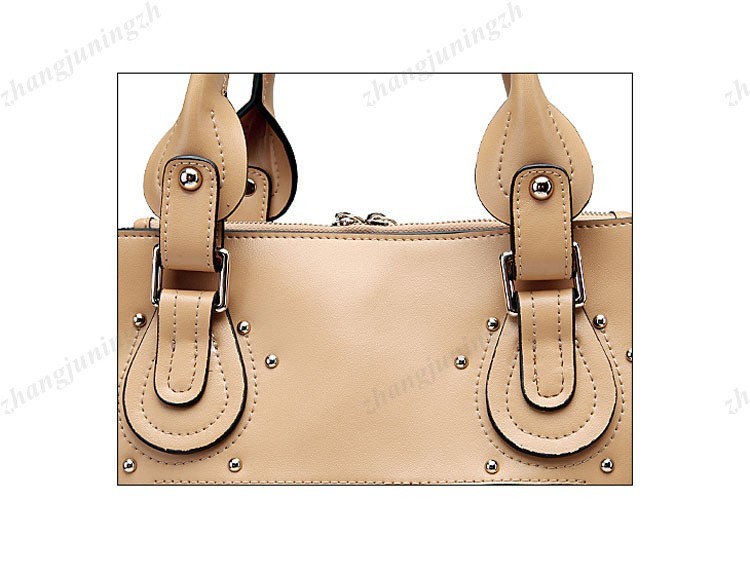 Real Genuine Leather Purse Shoulder Bag Handbag Tote Satchel Rivet Lock Fashion