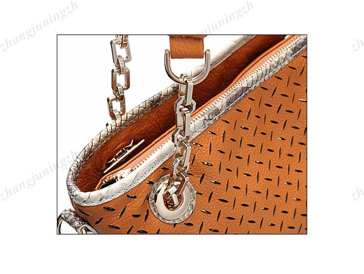 Real Genuine Leather Purse Shoulder Messenger Hand Bag Tote Chain Snakeskin New