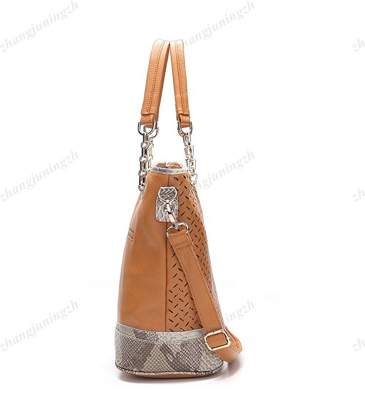 Real Genuine Leather Purse Shoulder Messenger Hand Bag Tote Chain Snakeskin New