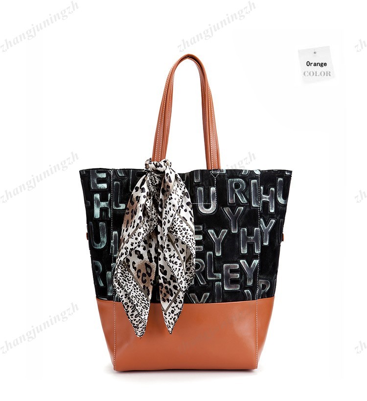 Real Genuine Leather Purse Shoulder Hand Bag Tote Letters Scarf Snakeskin 2 Bag