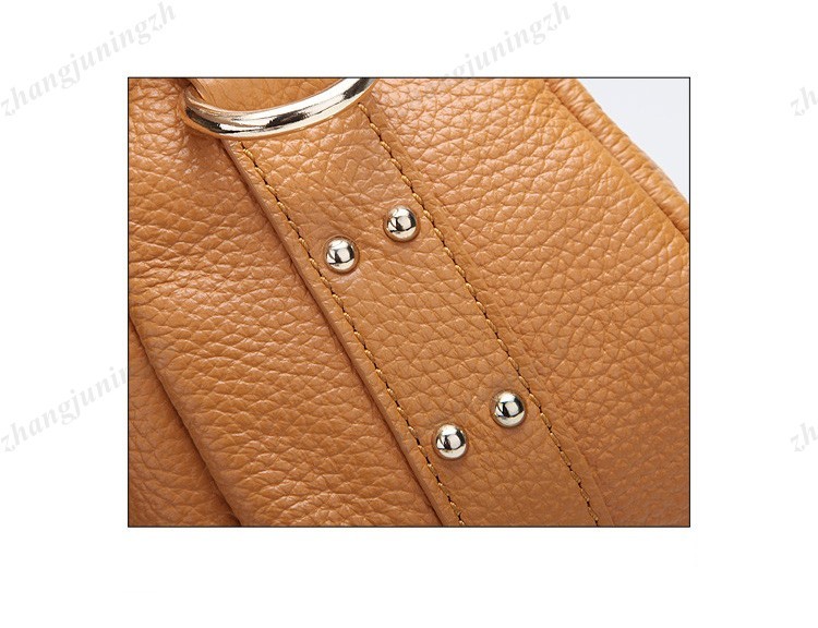 Real Genuine Leather Purse Shoulder Hand Bag Satchel Briefcase Rivet Push-Button