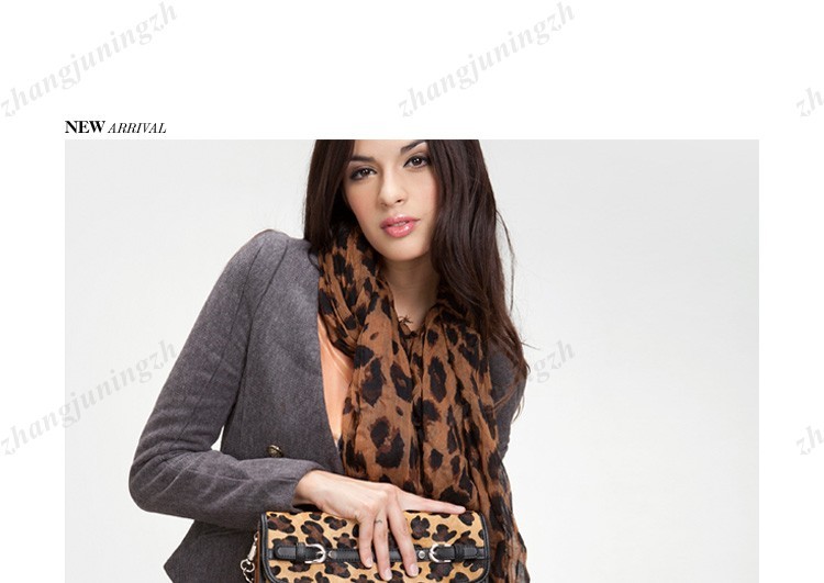 Real Genuine Leather Fur Purse Clutch Baguette Shoulder Strap Bag Leopard Chain