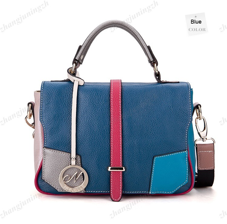 Real Genuine Leather Purse Satchel Shoulder Bag Handbag Messenger Cross Body Colorful Multi Colors Women